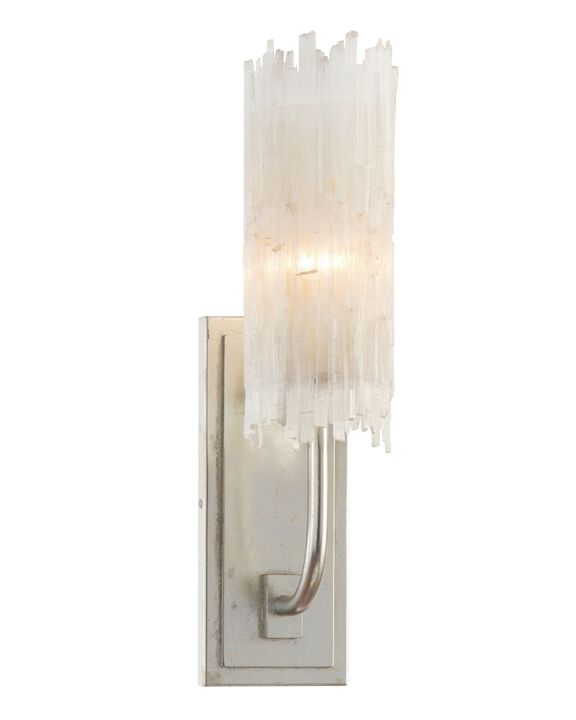 Natural Selenite Single-Light Wall Sconce