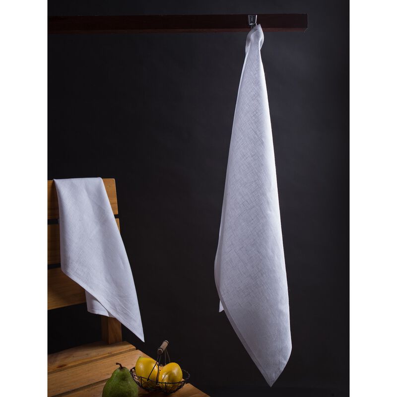 Solino Home 100% Pure Linen Kitchen Towels Set of 2 - 17 x 26 Inch | Fete