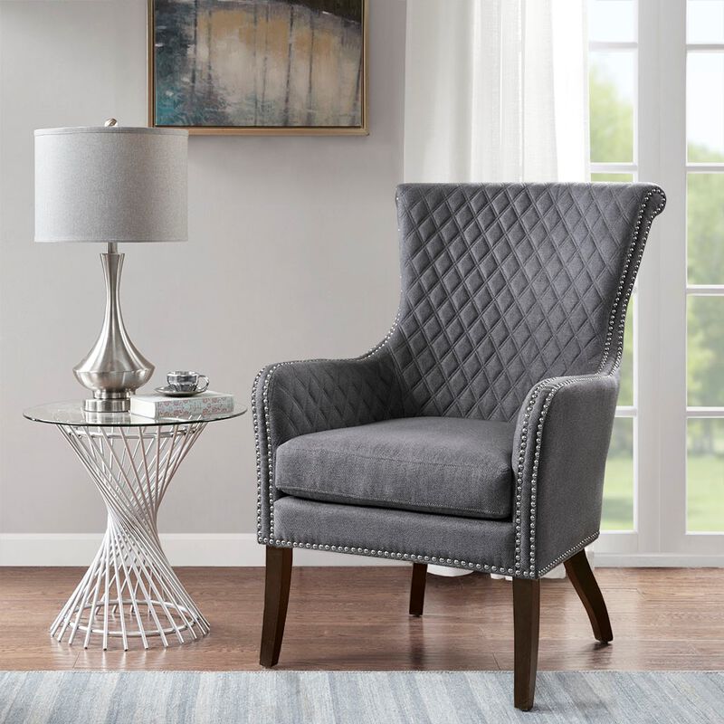 Gracie Mills Reynolds Quilted Back Accent Chair with High-density Foam