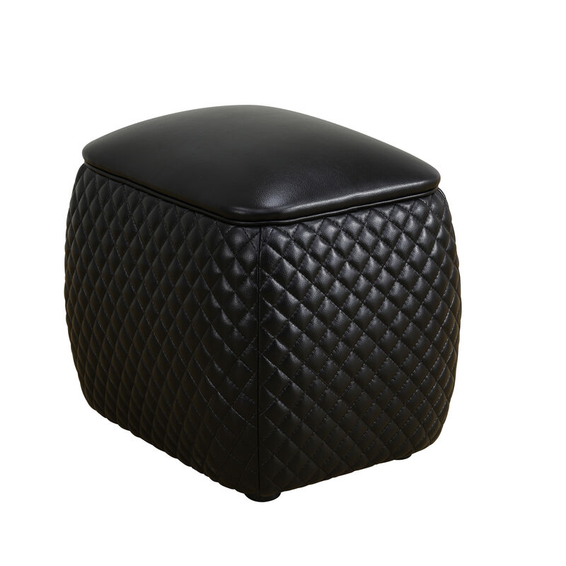 Faux Leather Rectangular Ottoman