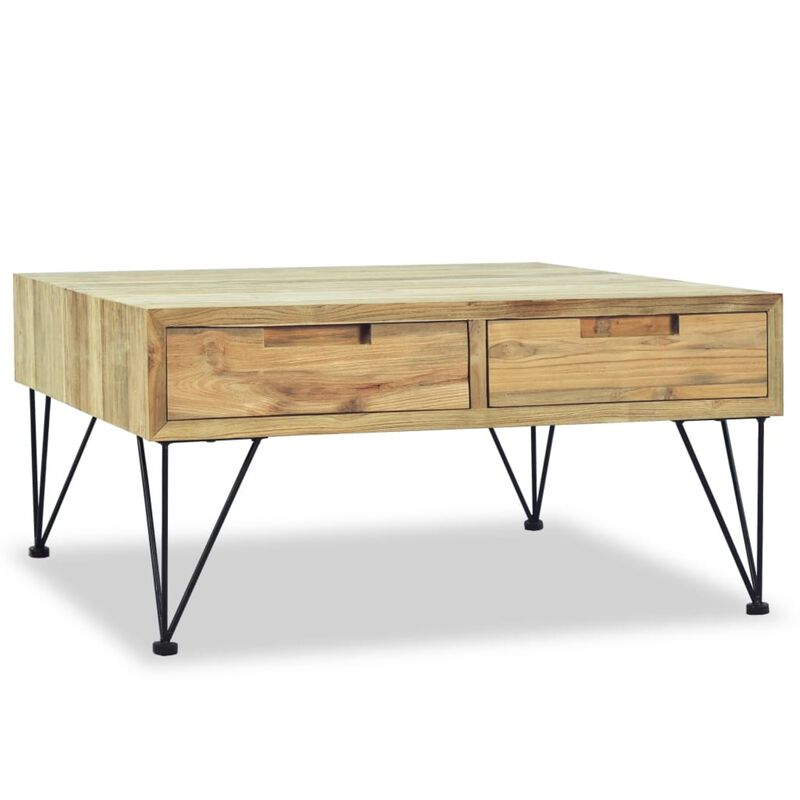 vidaXL Coffee Table 31.5"x31.5"x15.7" Solid Teak