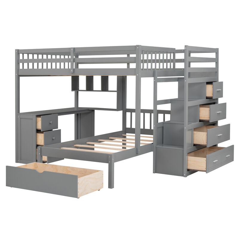 Merax Bunk Bed with Storage Staircase