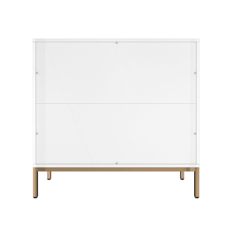 32.28 in. H Freestanding Storage Cabinet Black 3 Drawer Accent Cabinet