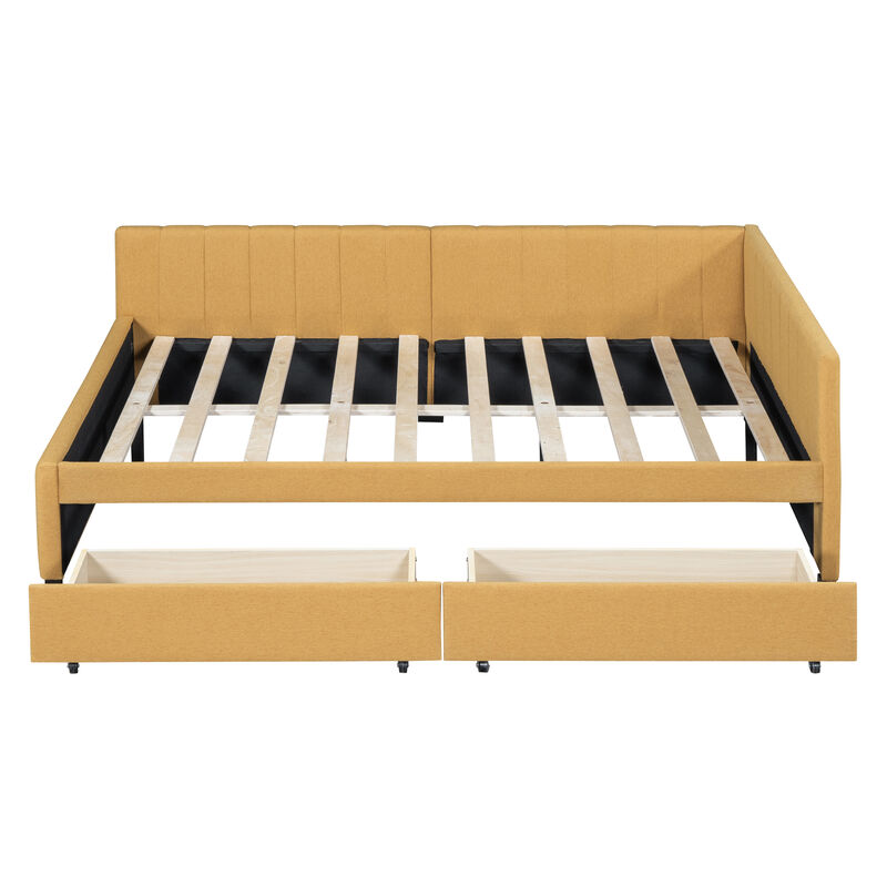 Merax Upholstered Daybed with 2 Storage Drawers