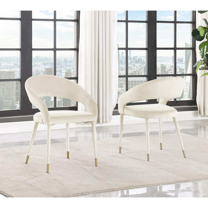 Jacques Velvet Cream Dining Chairs (Set of 2)