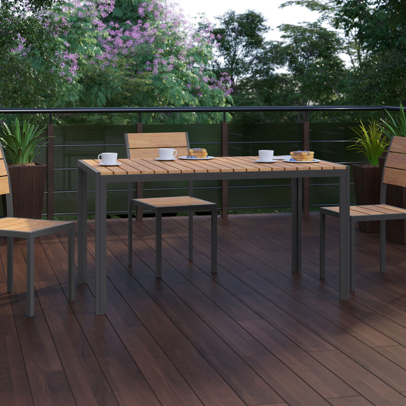 Faux Teak Restaurant Table