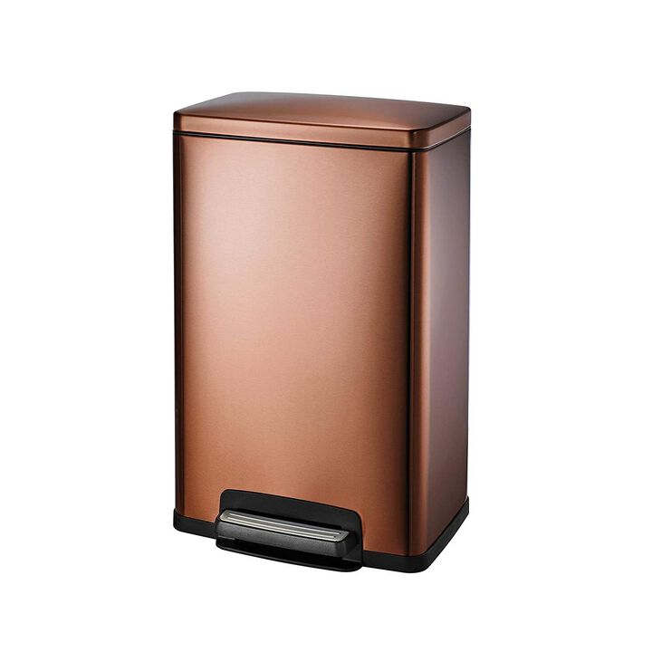 Hivvago Stainless Steel 13-Gallon Kitchen Trash Can with Step Lid