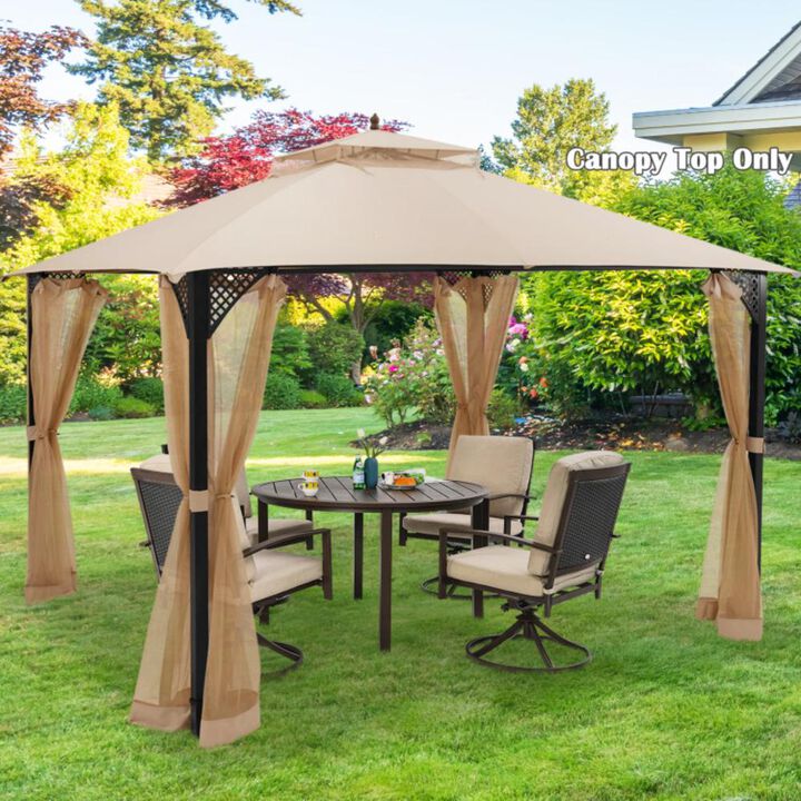 Hivvago 10 x 12 Feet Gazebo Replacement Top with Air Vent and Drainage Holes
