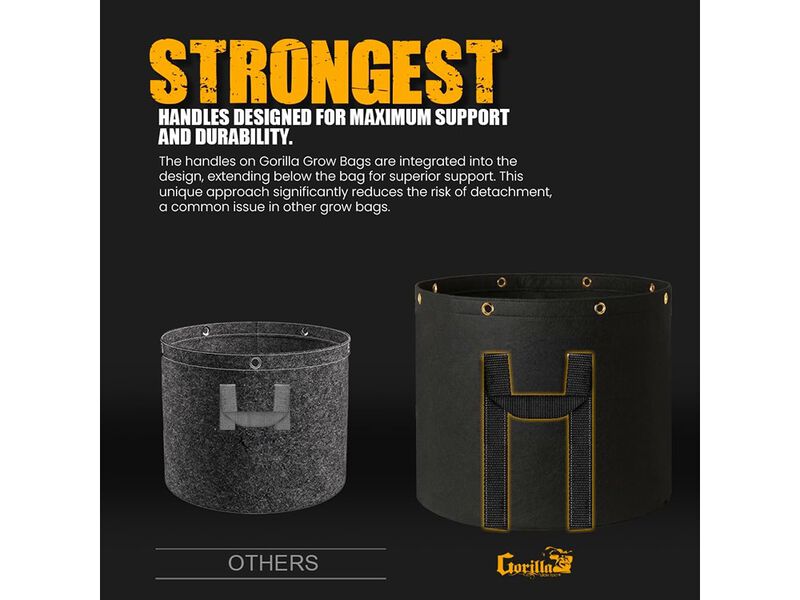 Gorilla Grow Tent 1 Gallon Grow Bags, Toughest Reusable Fabric Pots
