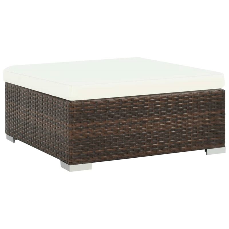 vidaXL 7 Piece Garden Lounge Set with Cushions Poly Rattan Brown