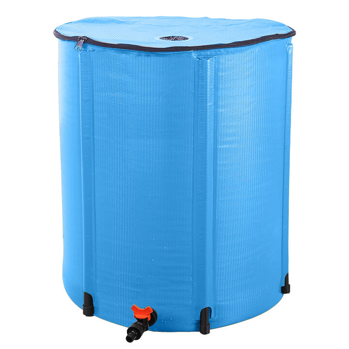 50-Gallon Collapsible Rain Barrel, Foldable Water Collection System