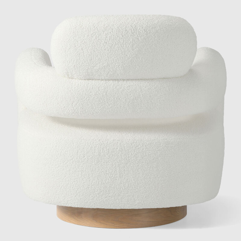 WestinTrends Mid-Century Modern Sherpa Swivel Barrel Accent Chair