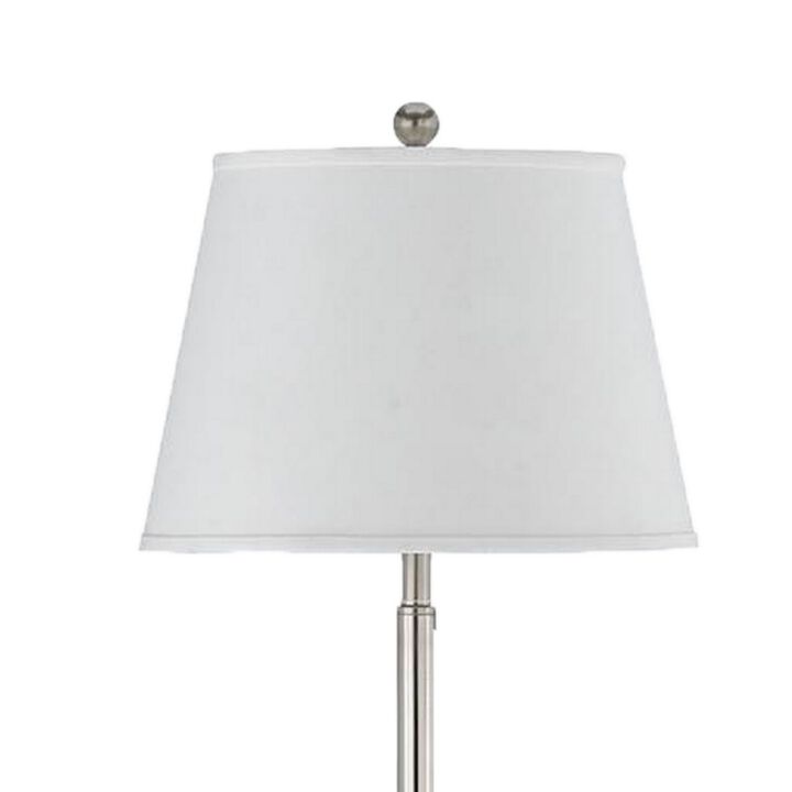Metal Round 3 Way Floor Lamp with Spider Type Shade, Silver and Brown-Benzara