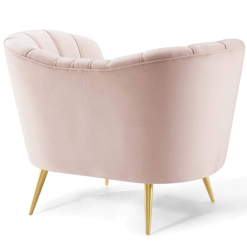 Modway EEI-3874-PNK Opportunity Channel Tufted Performance Velvet Accent Armchair in Pink