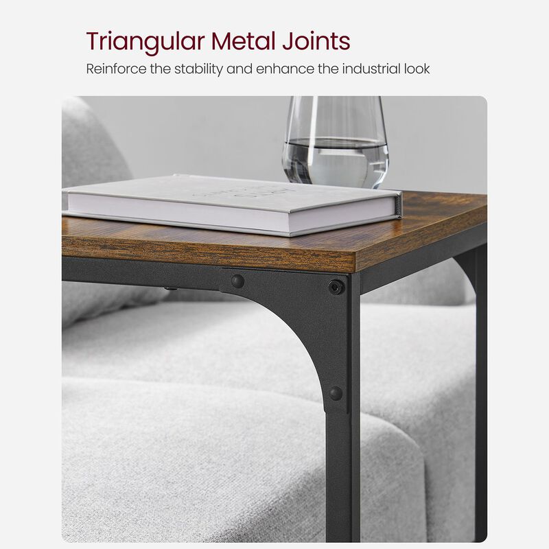 Sofa Side Table with C-Shaped Metal Frame Design