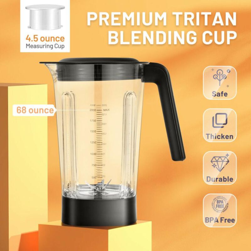 Costway 1500W 5-Speed Countertop Smoothie Blender with 5 Presets and 68oz Tritan Jar-Silver