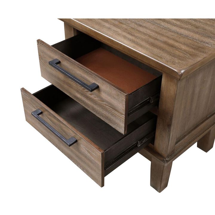 New Classic Furniture Furniture Cagney Solid Wood 2-Drawer Nightstand in Vintage Brown