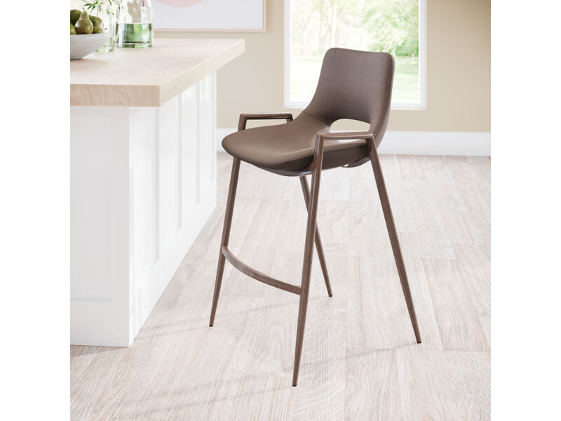 Desi Counter Stool (Set of 2) Brown & Walnut