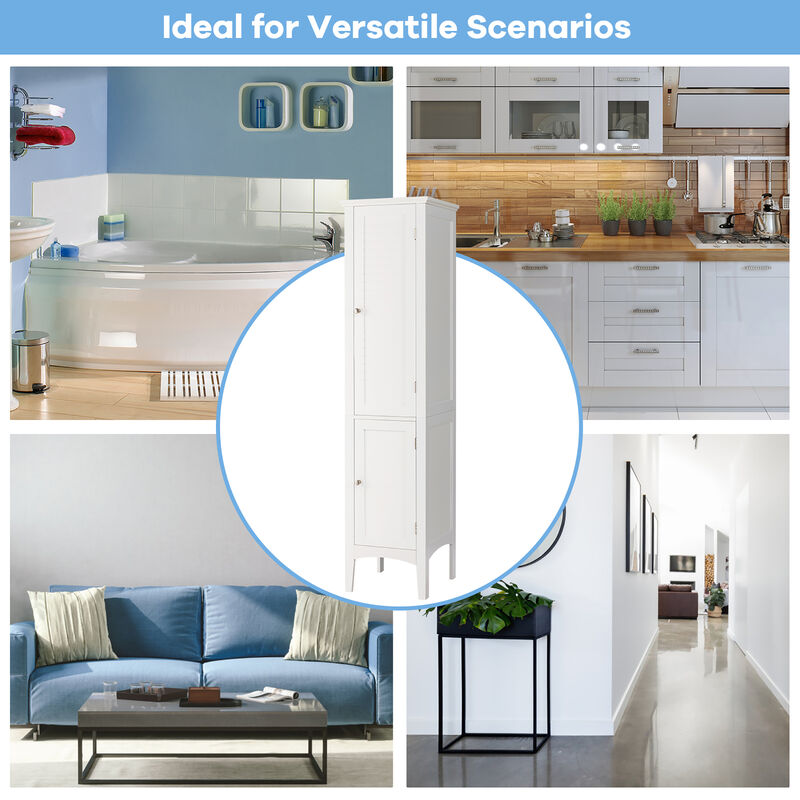 Costway Bathroom Storage Freestanding Cabinet Linen Tower Kitchen Living Room