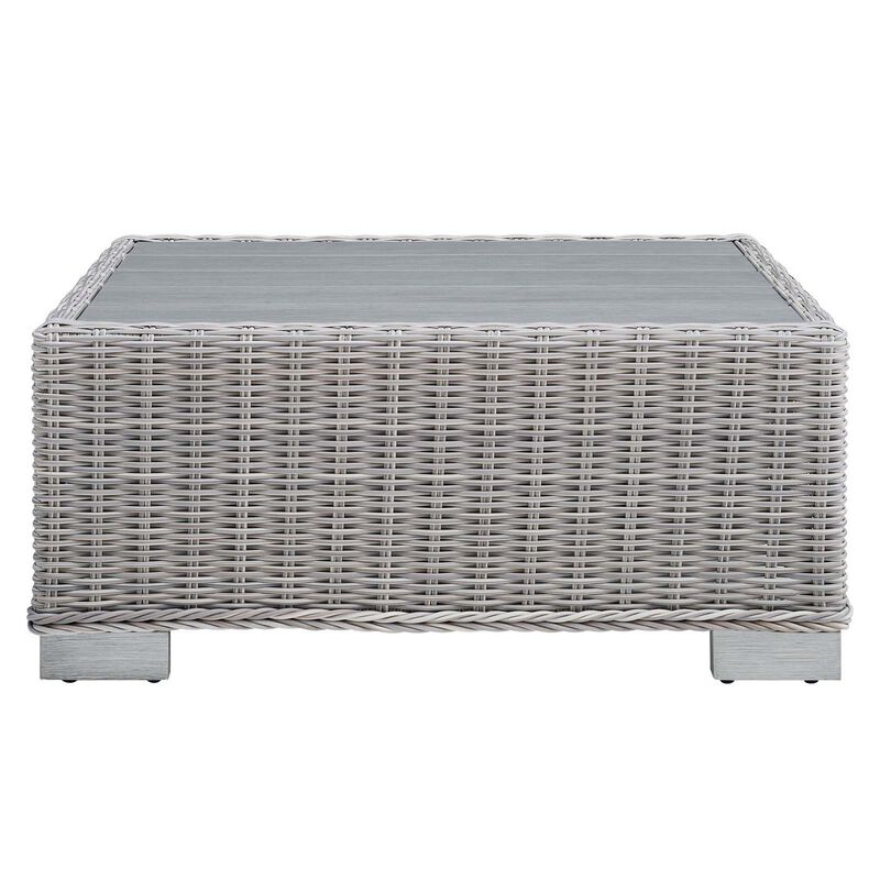 Conway 32" Outdoor Patio Wicker Rattan Coffee Table-Benzara
