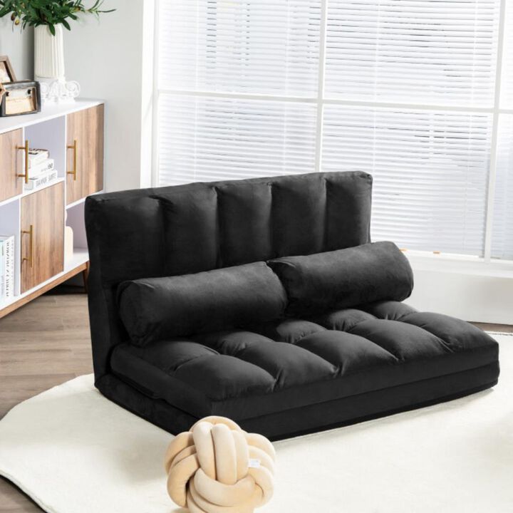 Hivvago 6-Position Foldable Floor Sofa Bed with Detachable Cloth Cover