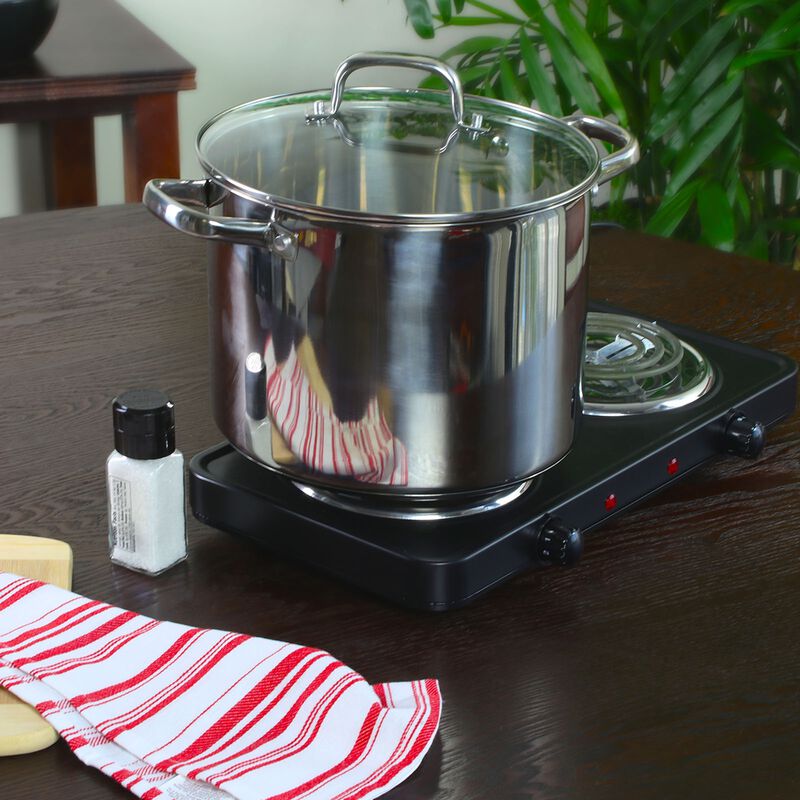Oster Adenmore 12 Quart Stainless Steel Stock Pot With Tempered Glass Lid
