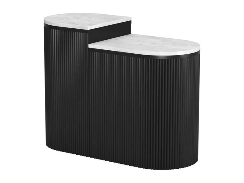 Ormara Side Table Set (2-Piece) White & Black