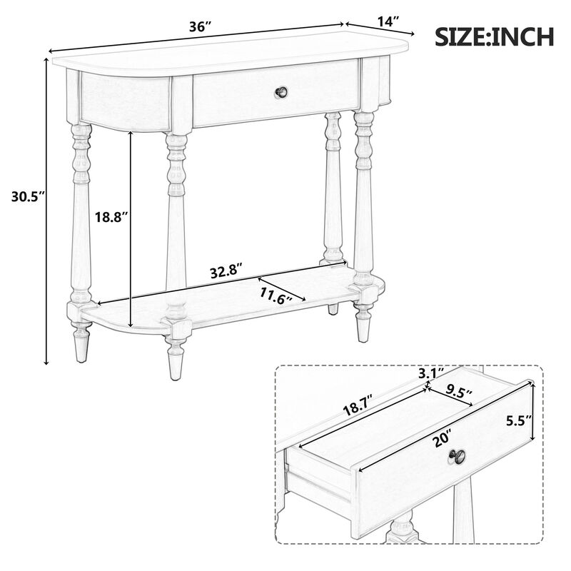 Merax Retro Entryway Console Table
