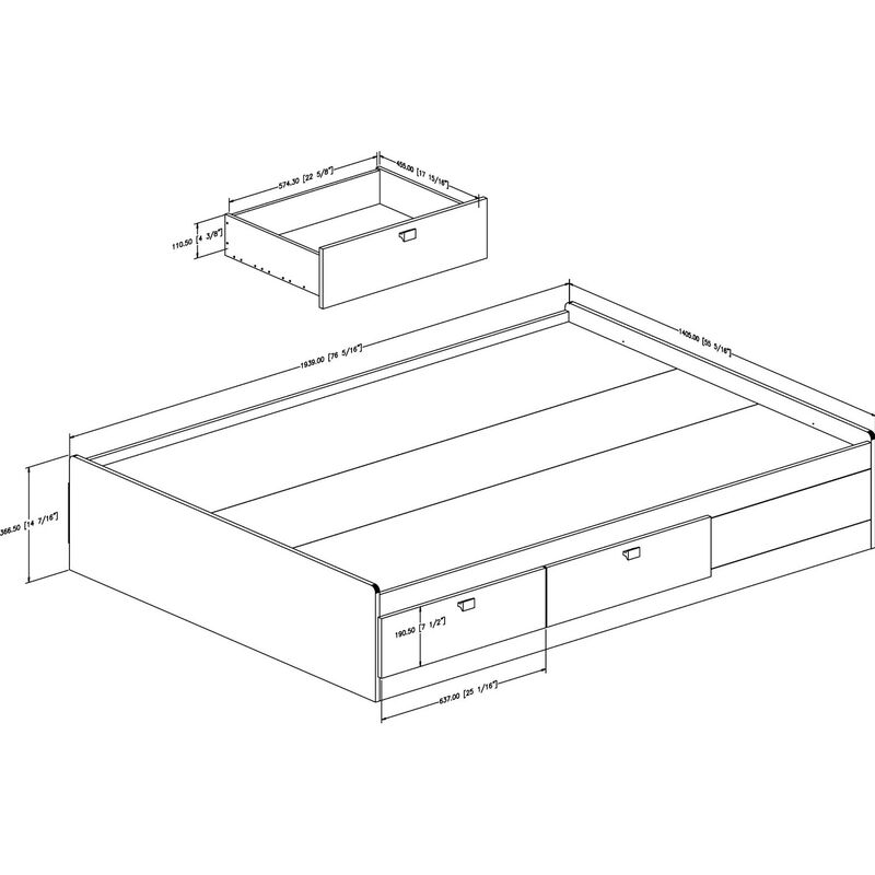Hivvago Full size Modern Platform Bed with 4 Storage Drawers