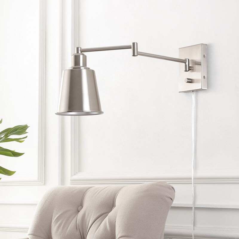 Cary Iron Contemporary Swing Arm LED Wall Sconce