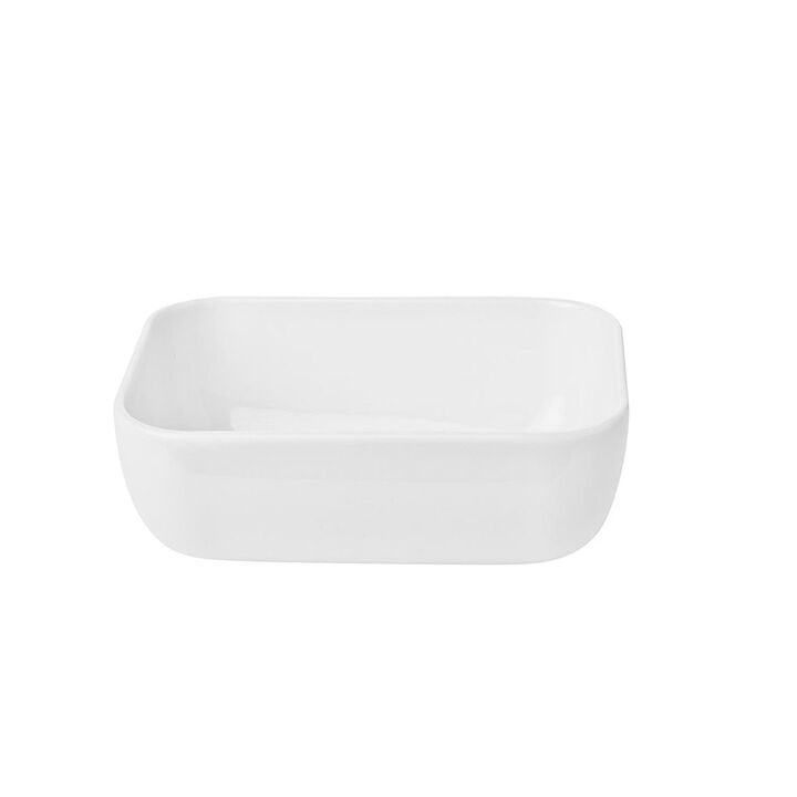 Porcelain Santa Monica 5.5" x 3.75" x h:2" 14 oz. Rectangular White Porcelain Deep Plate (Set of 4)