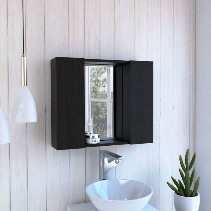DEPOT E-SHOP Garnet Medicine Double Door Cabinet, One External Shelf
