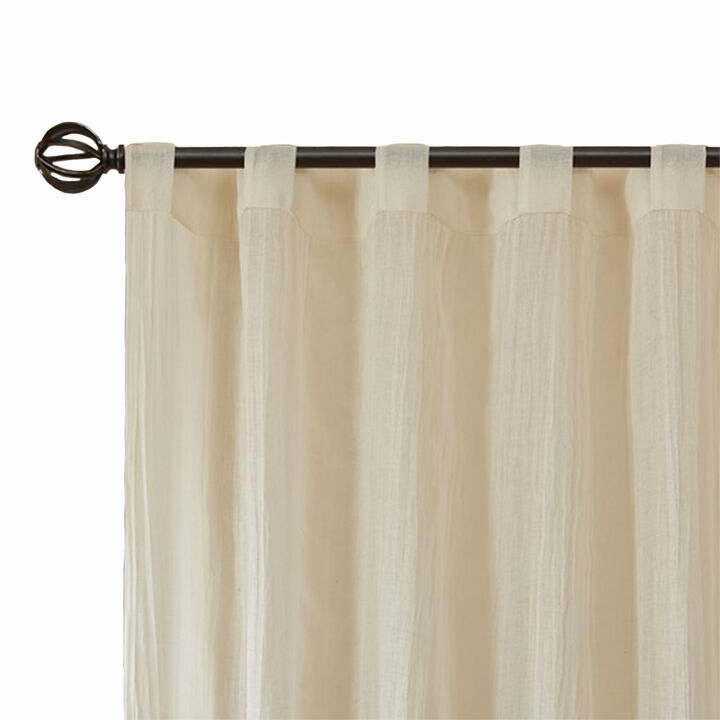 Gracie Mills Gayle Contemporary Lightweight Crushed Sheer Window Panel Pair - 42x95"