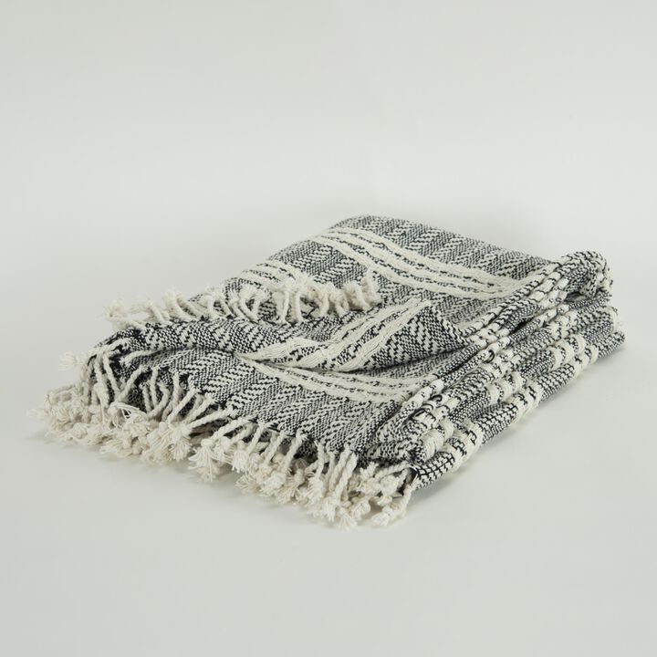 Black/Natural 50" x 60" Throw Blanket