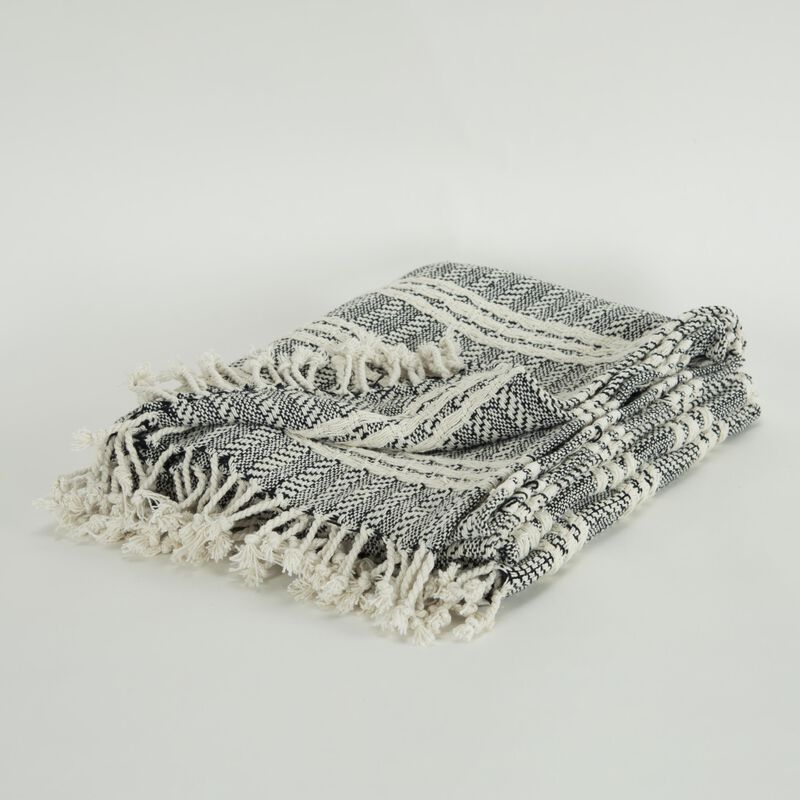 Black/Natural 50" x 60" Throw Blanket