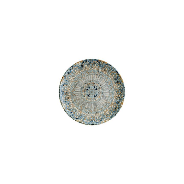 Luca Mosaic Matte dia.7.5" Round Decorated Porcelain Plate (Set of 4)