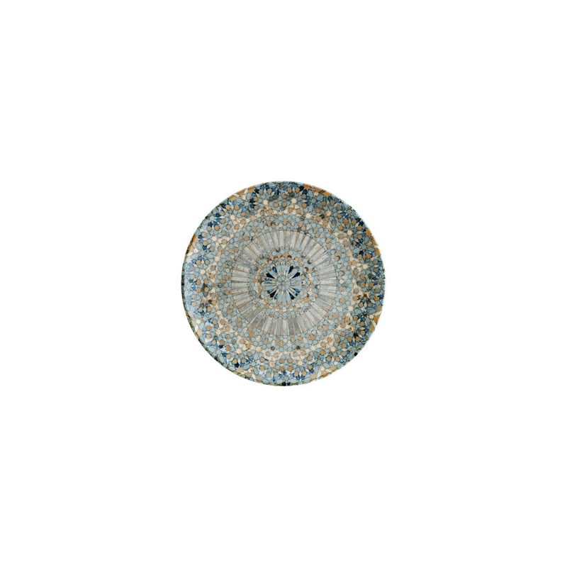 Luca Mosaic Matte dia.7.5" Round Decorated Porcelain Plate (Set of 4)