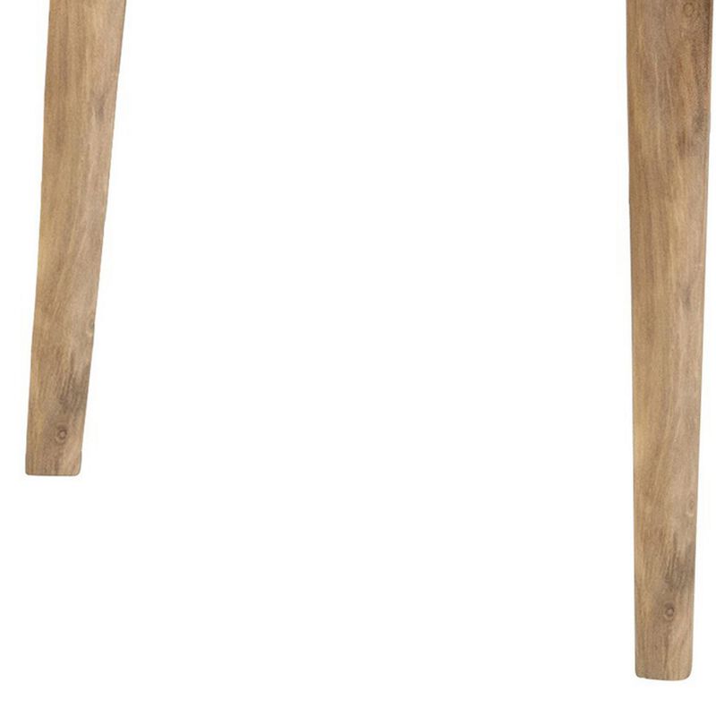 Hom 60 Inch Counter Height Dining Table, Chevron Style Apron, Brown Wood - Benzara