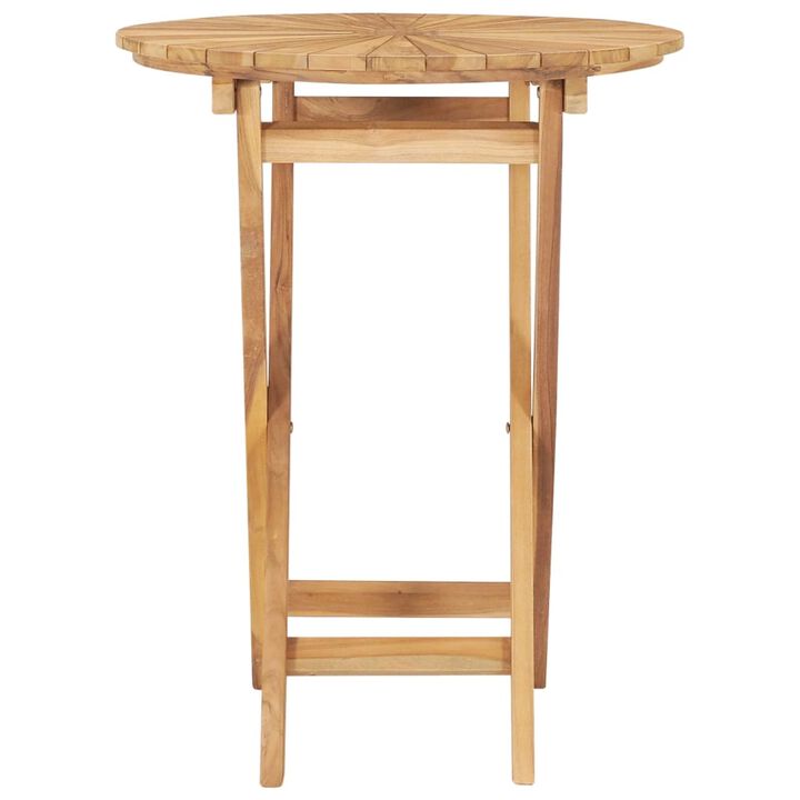 vidaXL Folding Garden Table  23.6" Solid Teak Wood
