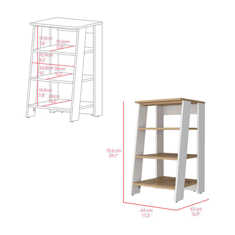 Linen Cabinet Jenne, Bathroom, Light Oak / White