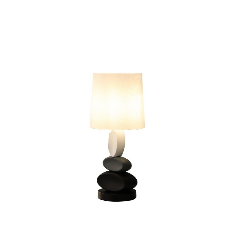 19" In Coastal Como Modern Stacked Tablets Metal Table Lamp