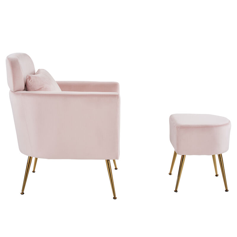 Single Leisure Chair with Footrest & Pedals Cozy Flannelette Upholstered Indoor Lounge Chair