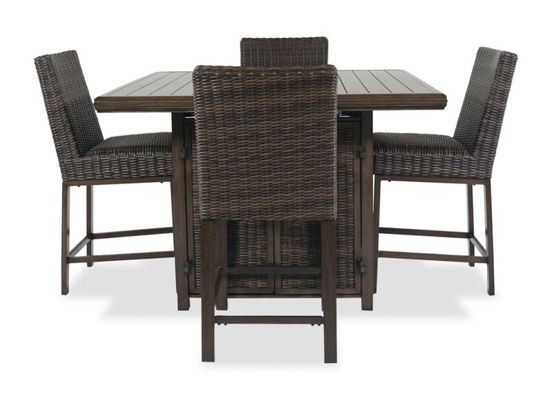 Paradise Trail Outdoor Bar Table with 4 Barstools