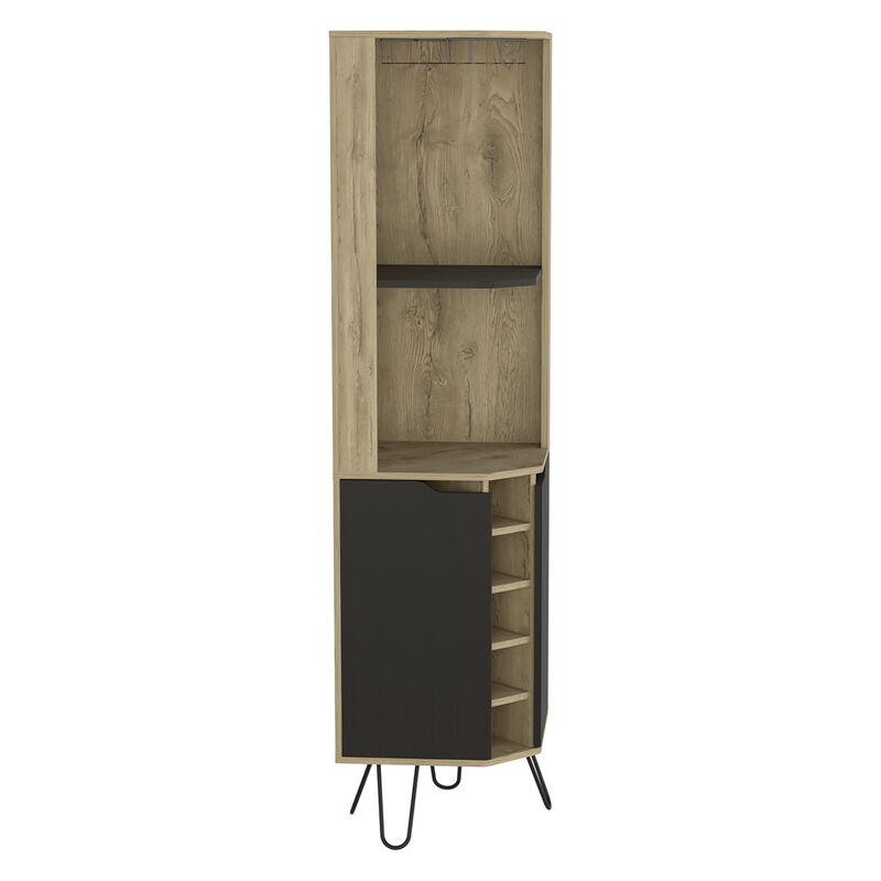 Corner Bar Cabinet Leverkusen, Living Room, Aged Oak / Black