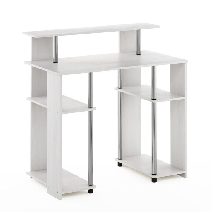 Furinno Furinno JAYA Simple Design Computer Writing Desk, White Oak, Stainless Steel Tubes