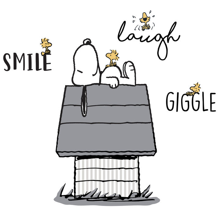 Lambs & Ivy Classic Snoopy with Woodstock & Dog House Black/Gray Wall Decals