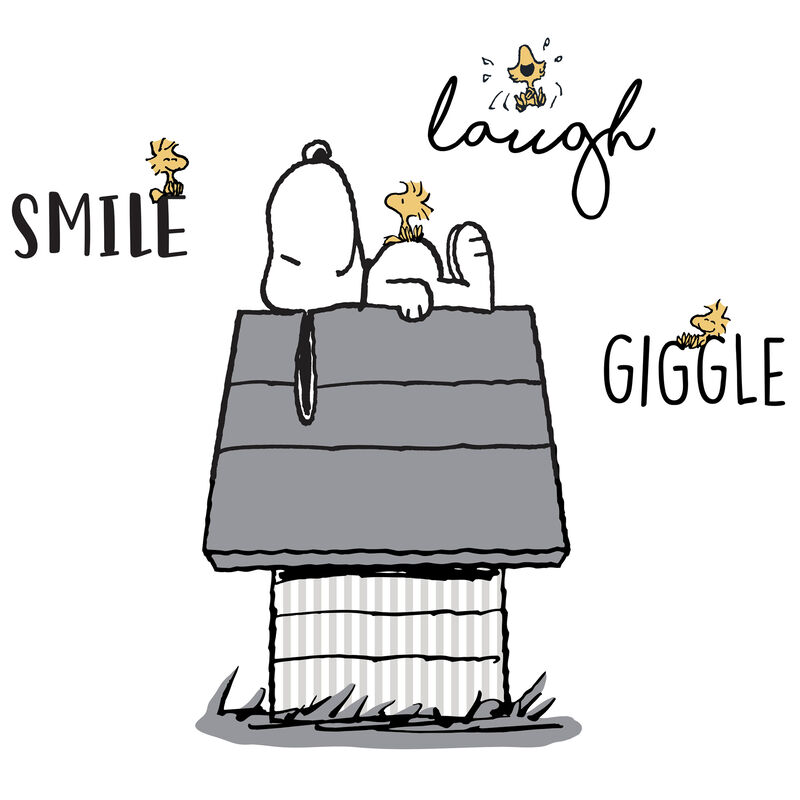 Lambs & Ivy Classic Snoopy with Woodstock & Dog House Black/Gray Wall Decals
