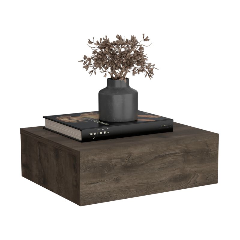 DEPOT E-SHOP Ivor Floating Nightstand, Modern Wall-Mounted Bedside Shelf with Drawer, Black