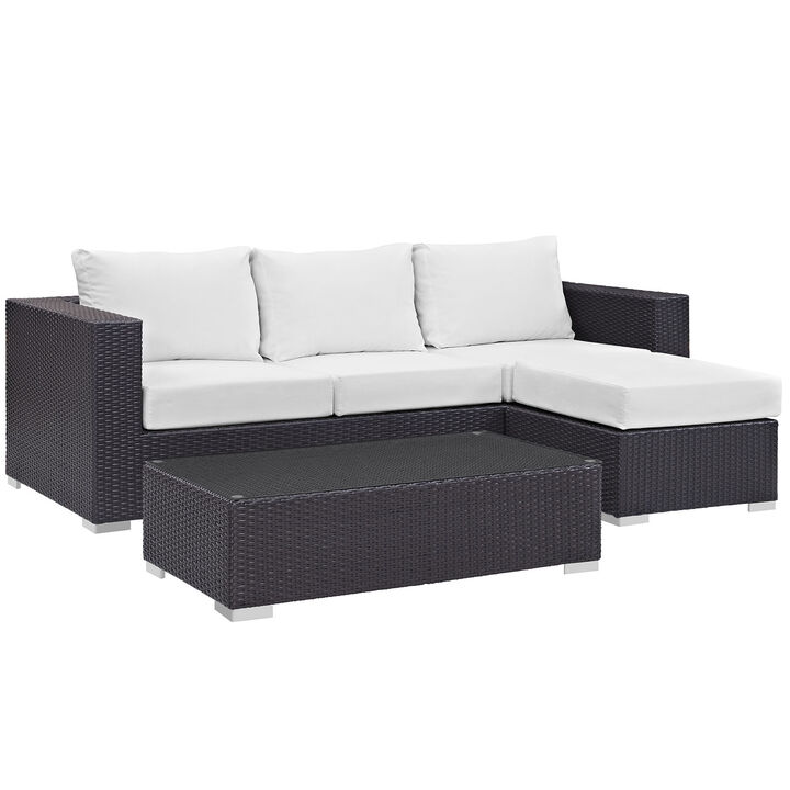 Modway - Convene 3 Piece Outdoor Patio Sofa Set