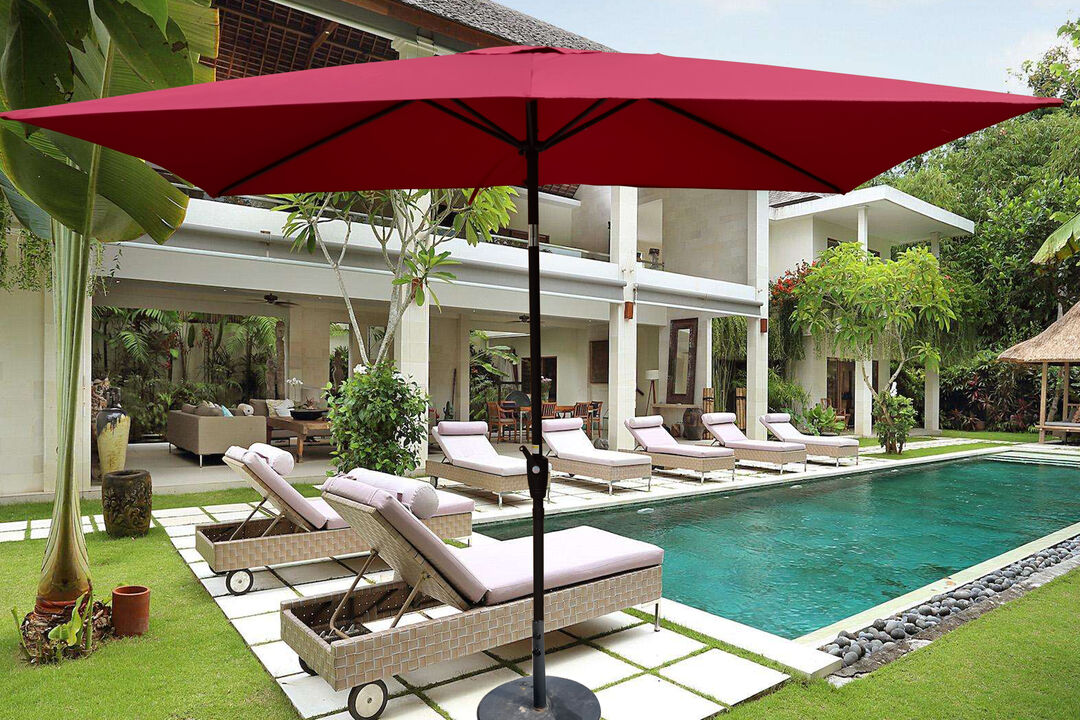 Outdoor Waterproof Umbrella with Push Button Tilt for Patio and Market